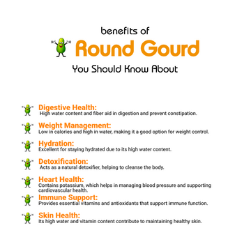 Round Gourd Squash tinda (ٹینڈے) - 1kg Benefits